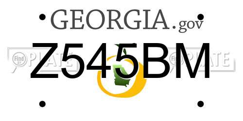 Z545BM Georgia License Plate
