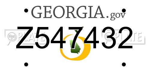 Z547432 Georgia License Plate