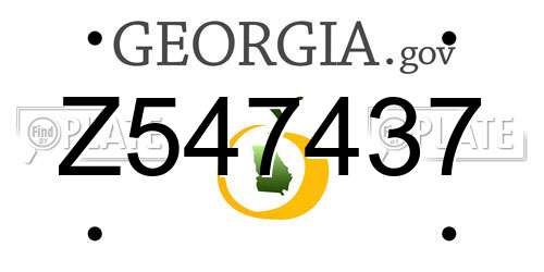Z547437 Georgia License Plate