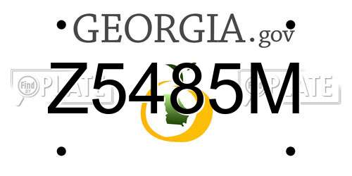 Z5485M Georgia License Plate