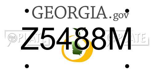 Z5488M Georgia License Plate