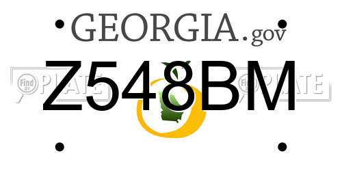 Z548BM Georgia License Plate