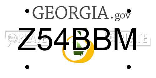 Z54BBM Georgia License Plate