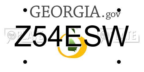 Z54ESW Georgia License Plate