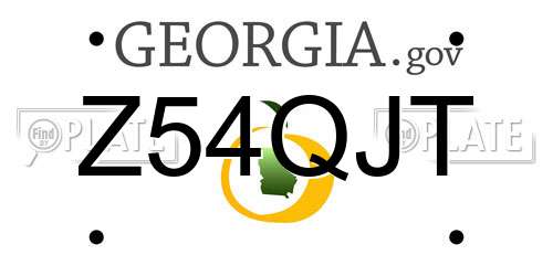 Z54QJT Georgia License Plate