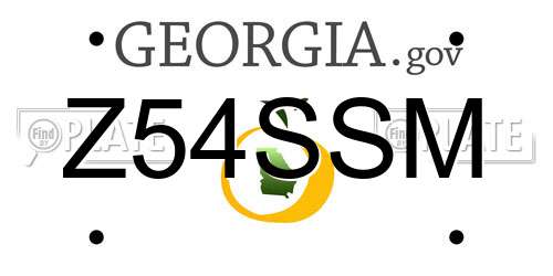 Z54SSM Georgia License Plate