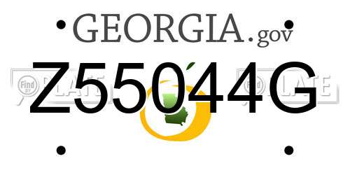 Z55044G Georgia License Plate