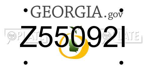 Z55092I Georgia License Plate