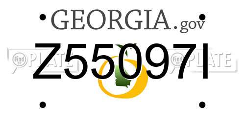Z55097I Georgia License Plate