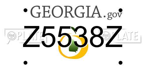 Z5538Z Georgia License Plate