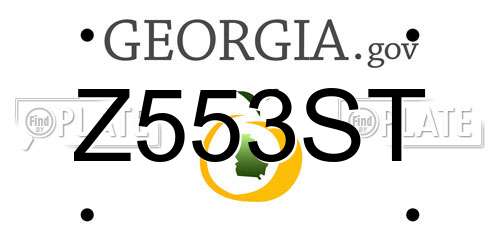 Z553ST Georgia License Plate