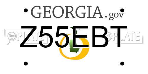Z55EBT Georgia License Plate