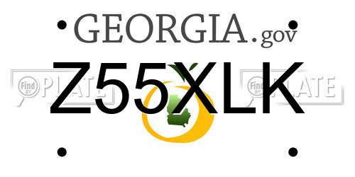 Z55XLK Georgia License Plate