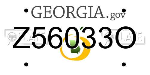 Z56033O Georgia License Plate