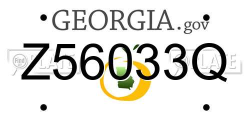 Z56033Q Georgia License Plate