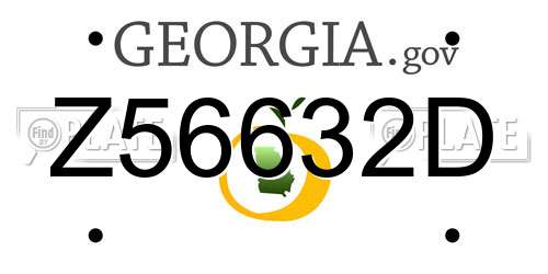 Z56632D Georgia License Plate