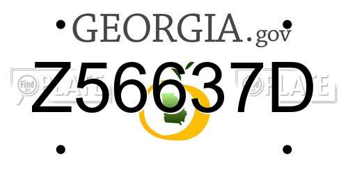 Z56637D Georgia License Plate