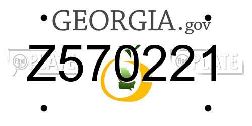Z570221 Georgia License Plate