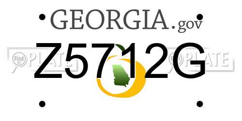 Z5712G Georgia License Plate