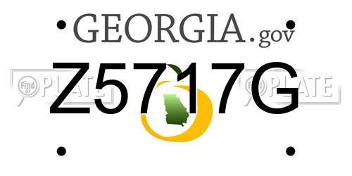 Z5717G Georgia License Plate