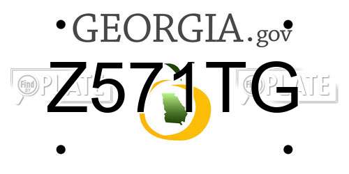 Z571TG Georgia License Plate