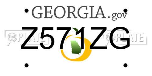 Z571ZG Georgia License Plate