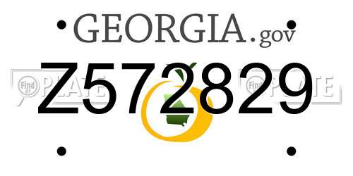 Z572829 Georgia License Plate