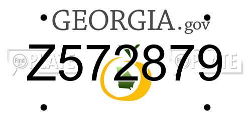 Z572879 Georgia License Plate
