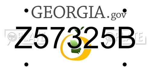 Z57325B Georgia License Plate
