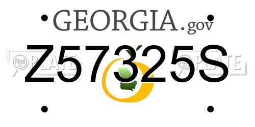 Z57325S Georgia License Plate