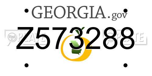 Z573288 Georgia License Plate