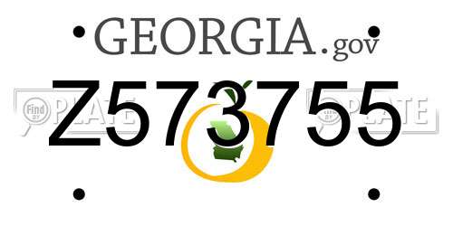 Z573755 Georgia License Plate