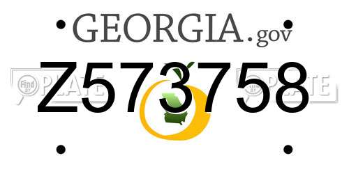 Z573758 Georgia License Plate
