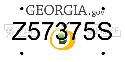 Z57375S Georgia License Plate