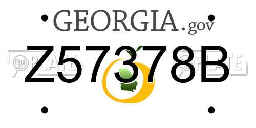 Z57378B Georgia License Plate