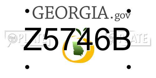 Z5746B Georgia License Plate