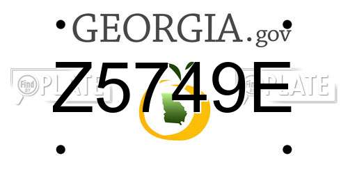 Z5749E Georgia License Plate
