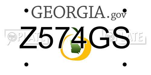 Z574GS Georgia License Plate