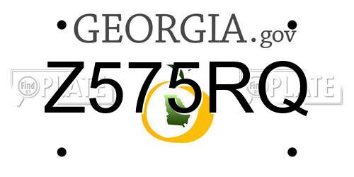 Z575RQ Georgia License Plate