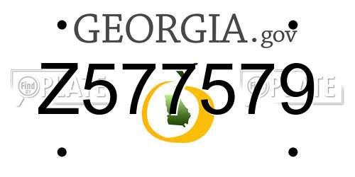 Z577579 Georgia License Plate