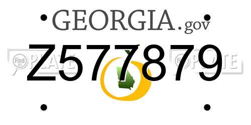 Z577879 Georgia License Plate