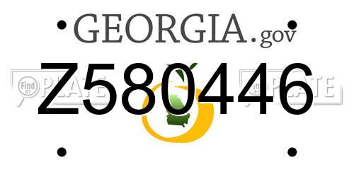 Z580446 Georgia License Plate