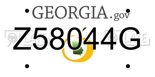 Z58044G Georgia License Plate