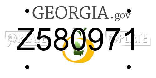Z580971 Georgia License Plate