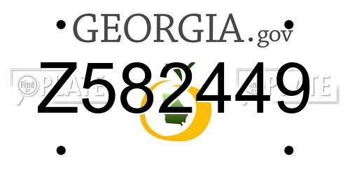 Z582449 Georgia License Plate