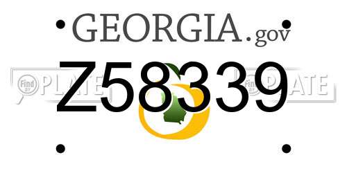 Z58339 Georgia License Plate