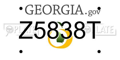 Z5838T Georgia License Plate