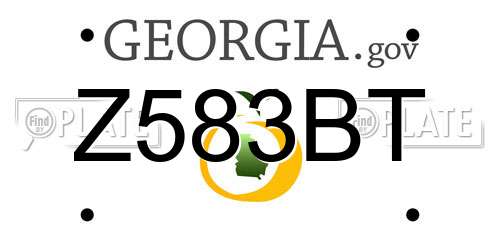 Z583BT Georgia License Plate