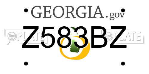 Z583BZ Georgia License Plate