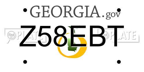 Z58EBT Georgia License Plate